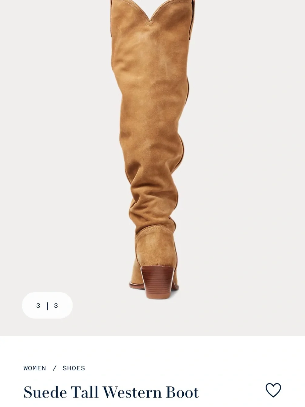 Suede Tall Western Boot in tobacco